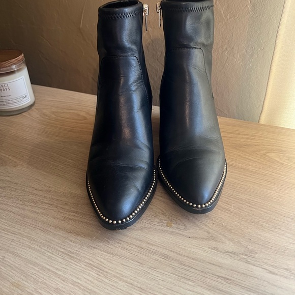 Black Coach Pell Booties with Gold Detailing - Picture 4 of 10